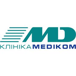 Логотип — МЕДІКОМ, ПОЛІКЛІНІКА