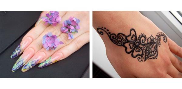 Henna painting on the body