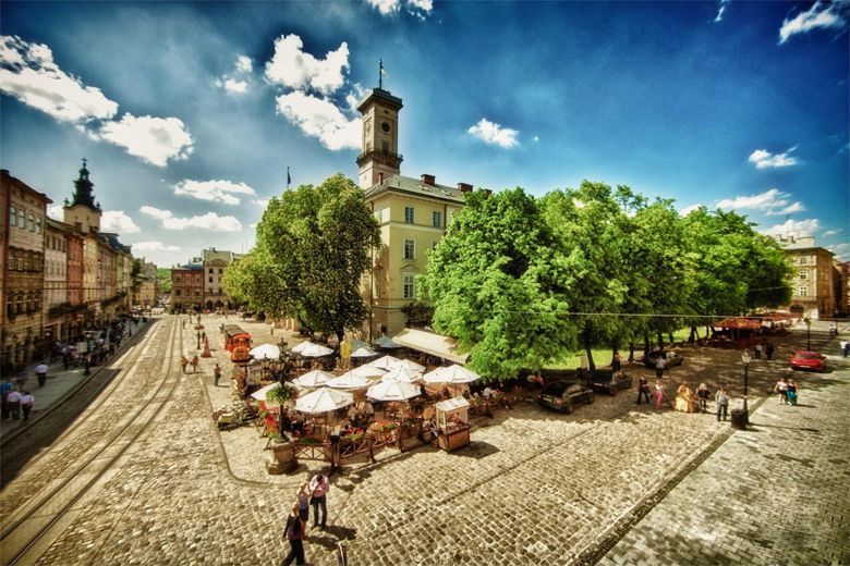Town Hall Square. Market, m. Lviv