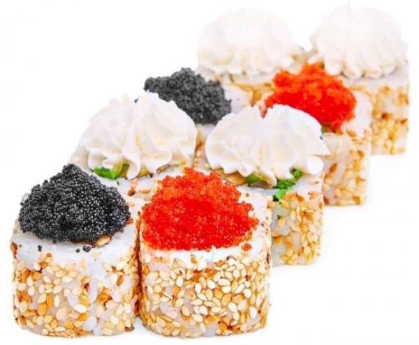 Roll with caviar