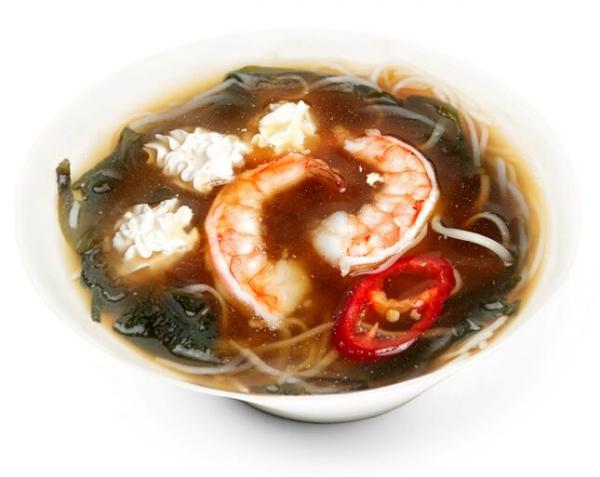 Miso soup with shrimp
