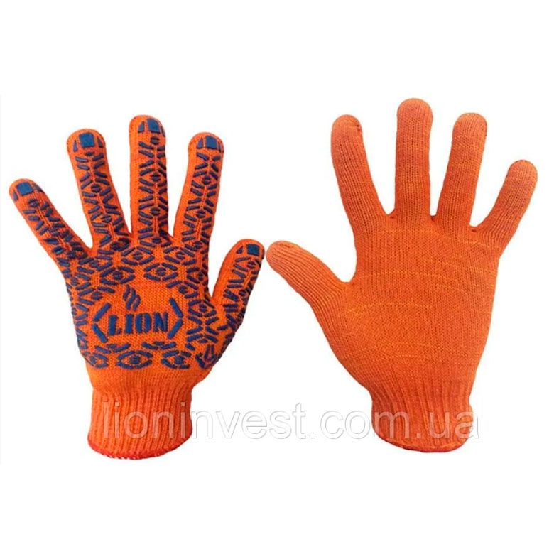 Knitted gloves with pvc dot
