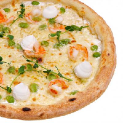 TENDER PIZZA WITH SHRIMPS TENDER PIZZA WITH SHRIMPS