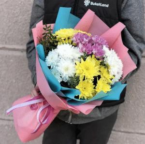 BOUQUET OF 5 CHRYSANTHEMUMS MIX