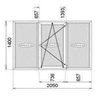 WINDOW 2050X1400 3-CHAMBER PROFILE REHAU